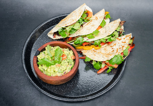 Veal Fajitas with Veggies and Guacamole