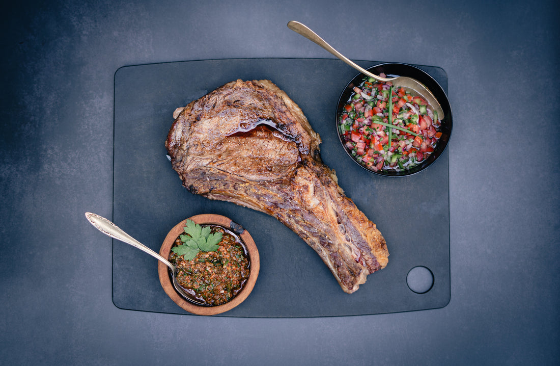 The Perfect Tomahawk Recipe with Criolla Sauce and Chimichurri